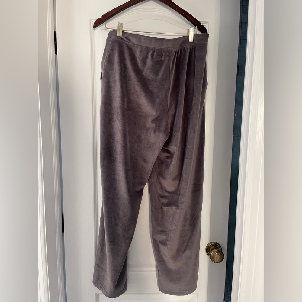 House of Harlow 1960 Velvet Velour Pull on Pants Straight Leg Size L Gray - Picture 3 of 8